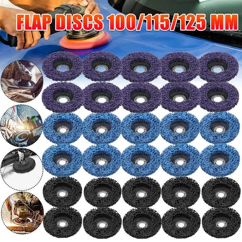 

3/6 Pcs 125mm Poly Strip Disc Abrasive Wheel Paint Rust Remover Clean Grinding Wheels for Motorcycles Durable Angle Grinder Car