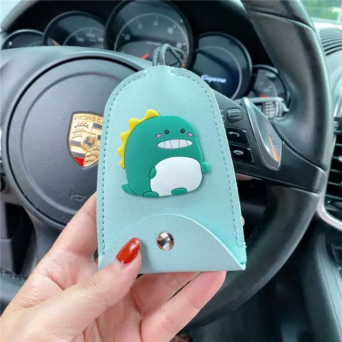 

Cute Cartoon Car Key Case Creative Cartoon Leather Key Case Cute Universal Dual-use Key Case For Car Accessories Interior Parts