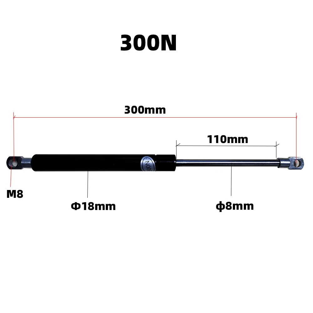 

300N(30kg) Press GAS Spring Pneumatic Draw Ste OD:18MM Stroke 110mm CENTER DISTANCE:300mm For Automatic Door
