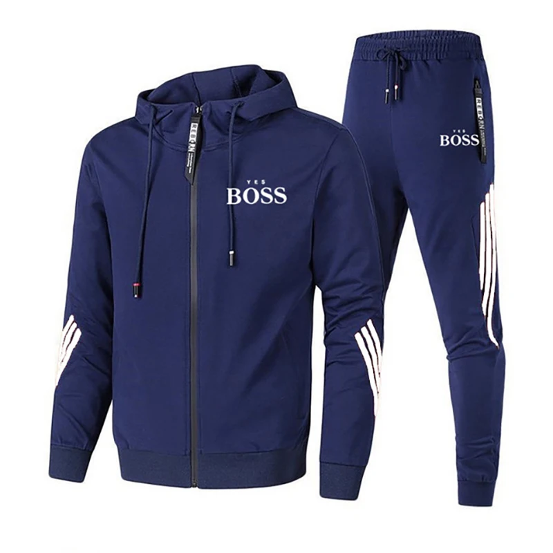 

Spring And Autumn Outdoor Sportswear + Casual Pants High Quality Two-Piece Sportswear Casual Fashion Youth Men's Zipper Set