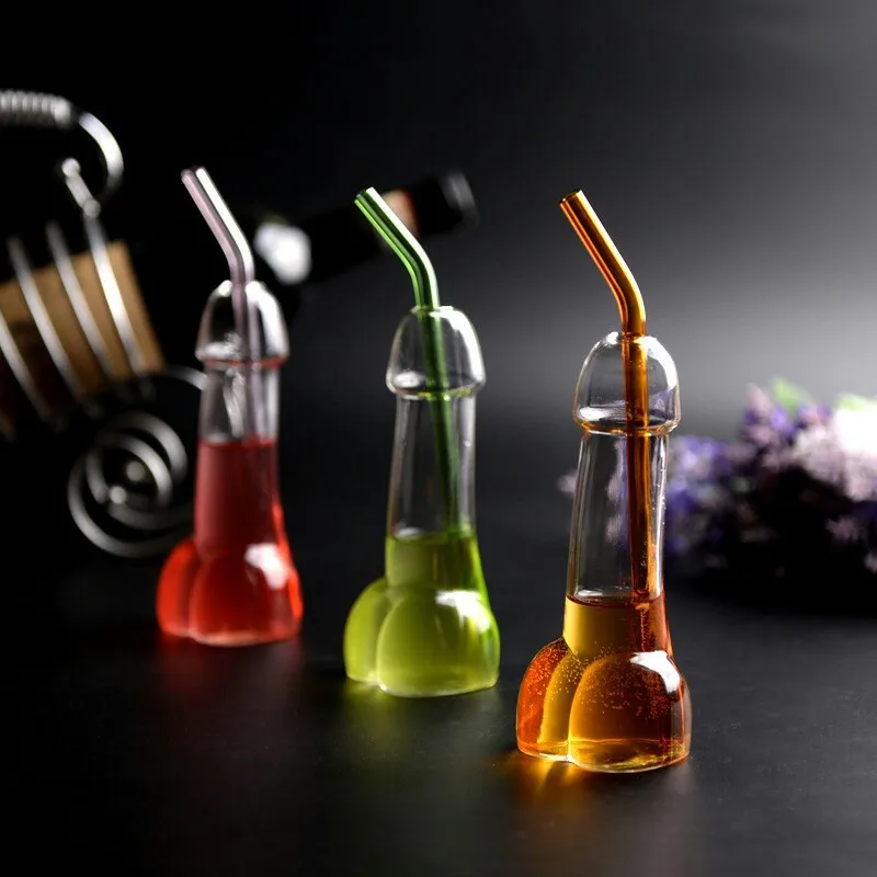 Креативная прозрачная стеклянная бутылка с маленьким ртом для коктейлей вина
