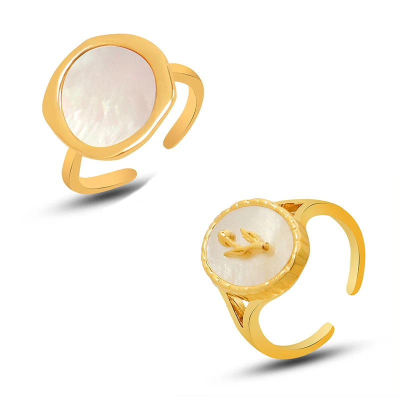 

Irregular Retro White Shell Flower Ring for Women Punk Copper Accessorie Jewelry Trendy Dating Open Ring Gift Conjuntos De Joyas