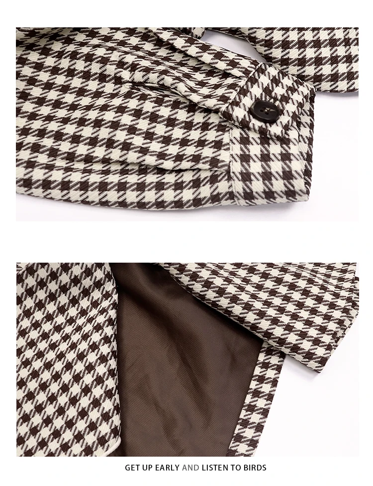 

robe femme hiver 2021 spring Vintage plaid mini dress women Elegant office ladies blazer dresses Long sleeve female vestidos