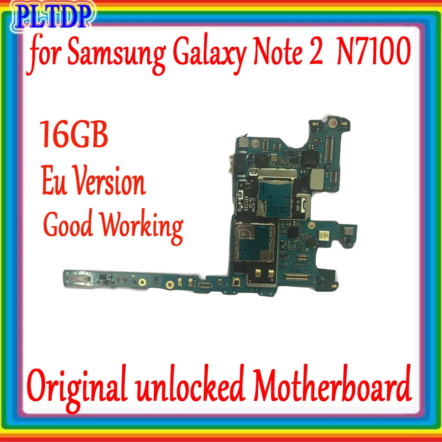 Хорошо работающая материнская плата Samsung Galaxy Note 2 N7100 разблокированная для