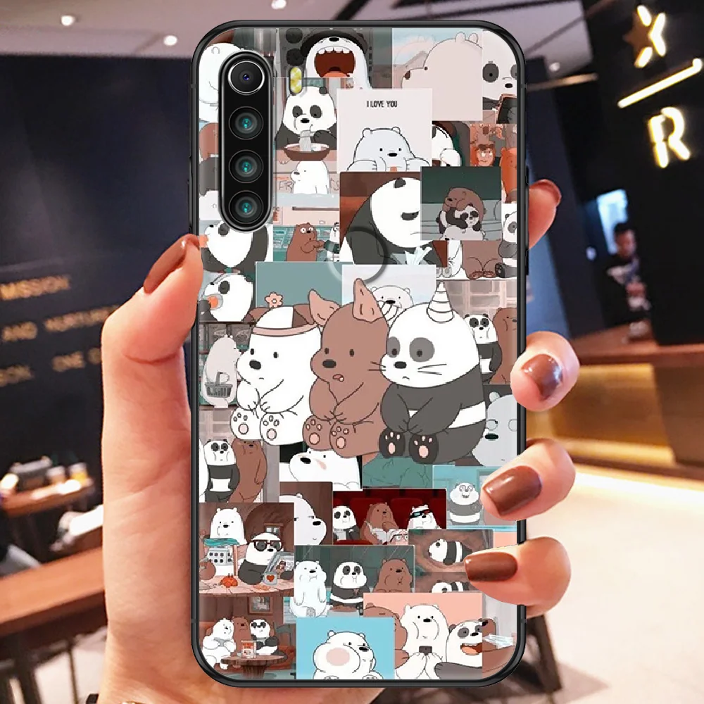 

Three Cartoon Bears Phone case For Xiaomi Redmi Note 7 7A 8 8T 9 9A 9S K30 Pro Ultra black art hoesjes fashion prime trend