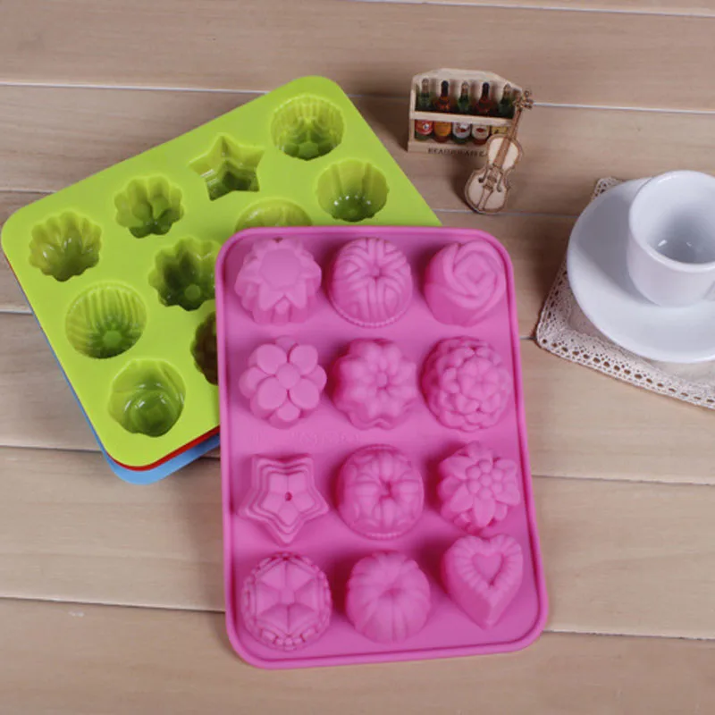 Силиконовая форма для выпечки торта мыла 3D товары шоколада в виде противня с 12