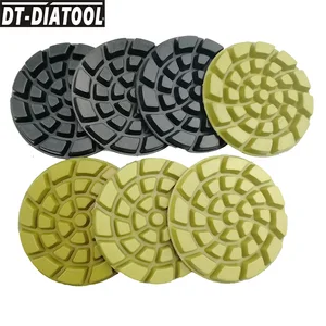 DT-DIATOOL 7 шт. алмазные накладки для полировки бетона, полимерные шлифовальные диски для цементного пола, утолщенные накладки для обновления пола, диаметр 4 дюйма100 мм