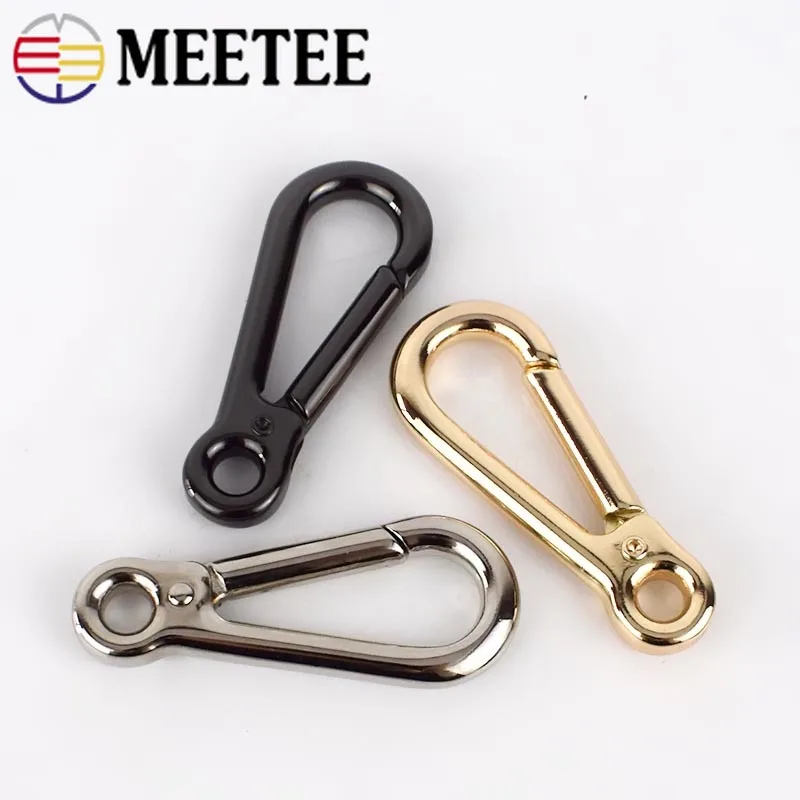 Meetee 2/4pcs Metal Accessory Snap Spring Hook Bag Shoulder Strap Hang Buckle Keychain DIY Chain Hardware Decor Materials BF033|Пряжки и