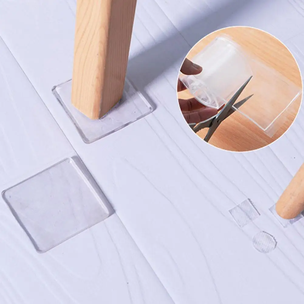 4 шт/1 рулон прозрачный противоударный нескользящий мебельный стол стул ноги