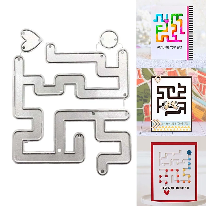 Милый лабиринт в форме сердца металлические трафареты для резки изготовления