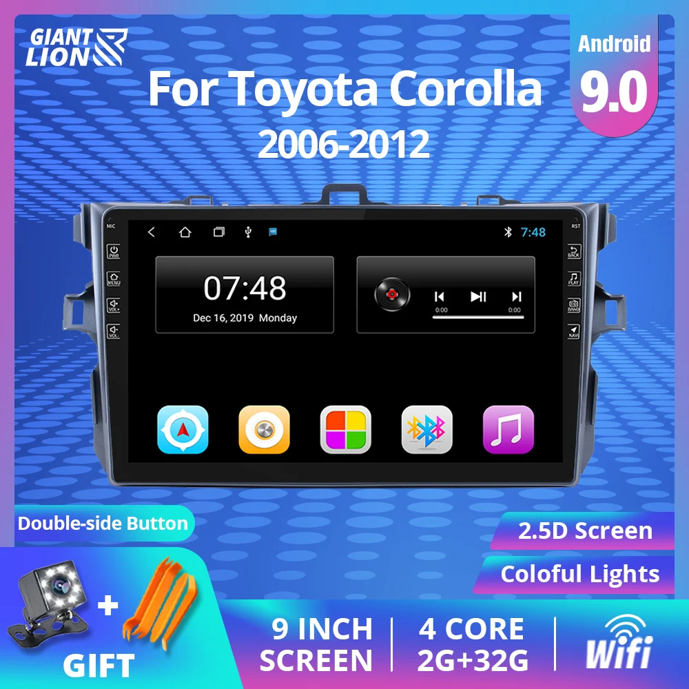 Автомобильный мультимедийный видео плеер 2din Android 9 0 для Toyota Corolla 2006-2012