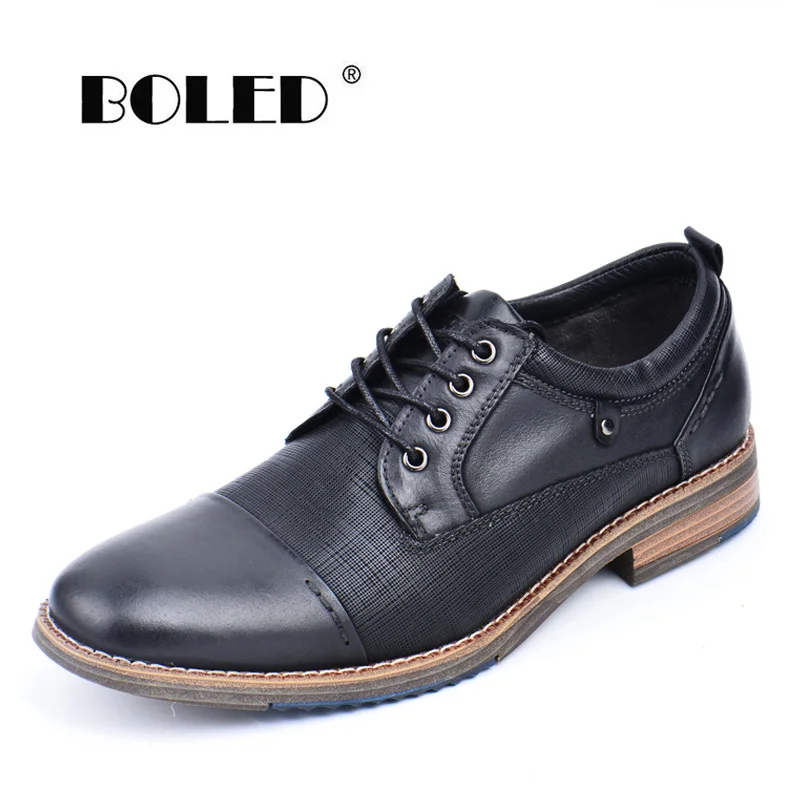 Natural Leather Bullock Casual Shoes Men Handmade Lace-Up Comfy Dress Outdoor Non-slip Office Business Oxford | Обувь