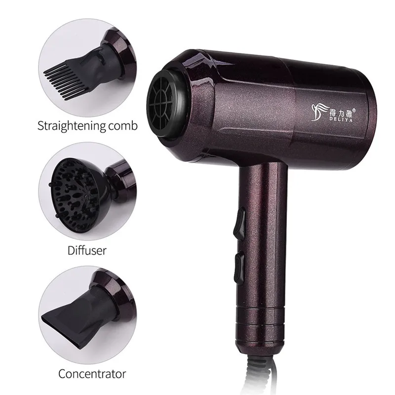 

Professional Negative Ion Blow Dryer Salon Hairdressing 3 Heat And 2 Speed Hair Dryer Electric Hairdryer Diffuser Nozzle Comb