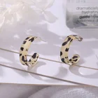 Женские акриловые серьги-кольца с леопардовым принтом, в Корейском стиле