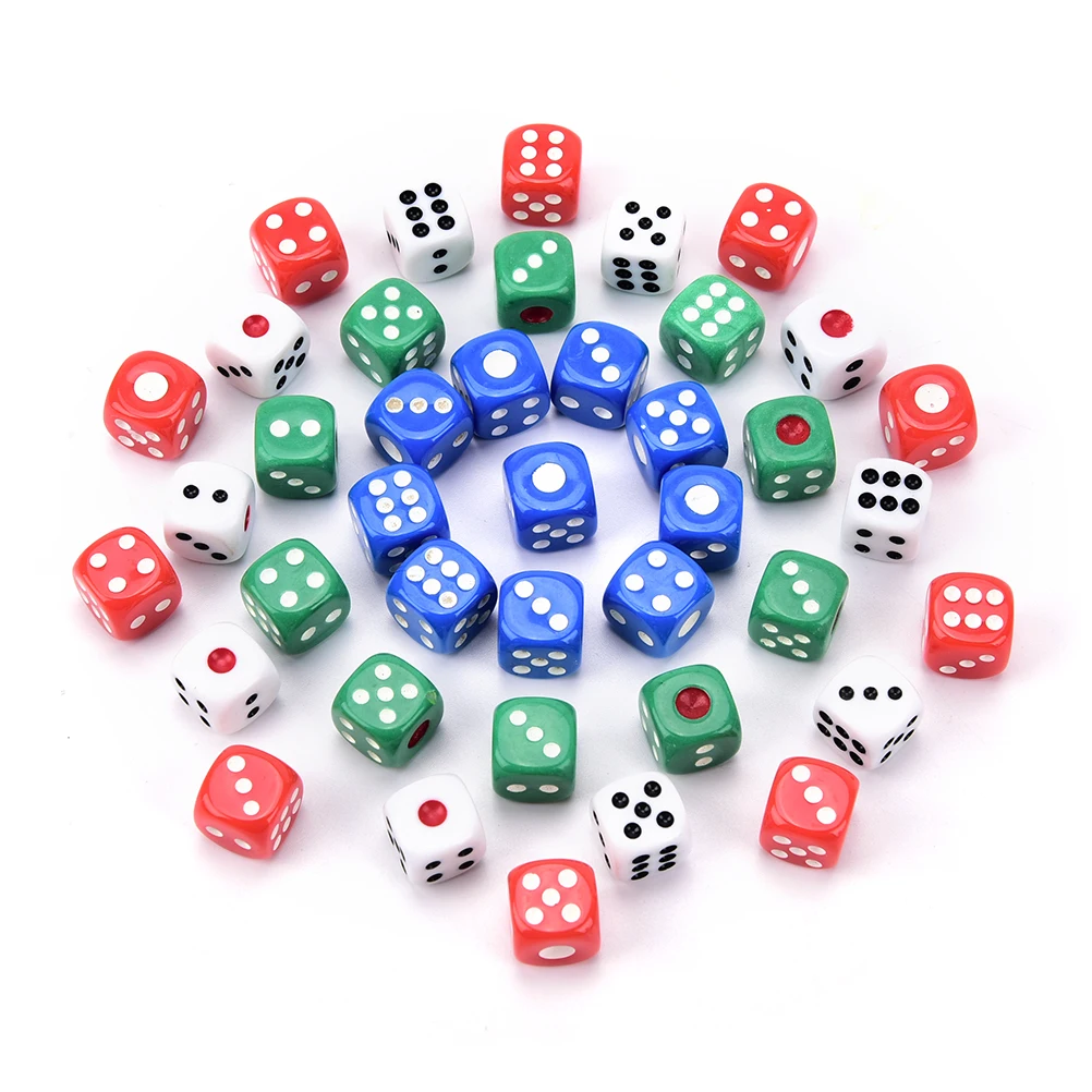 

12mm 10 PCS Acrylic transaprent d6 dice,6 sided gambling small dice for Playing Game