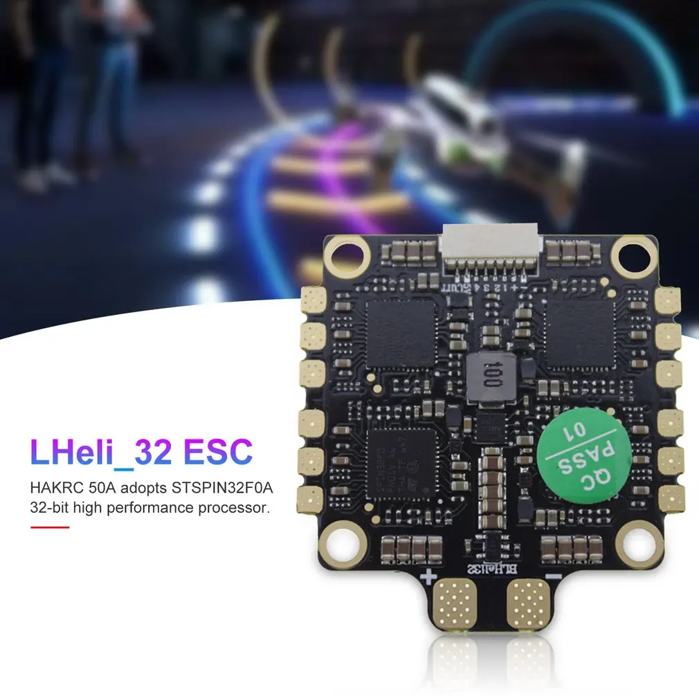 HAKRC ESC 4-в-1 50A с диагональю экрана 3-6S BLHeli_32 5V 3A BEC Dshot1200 мини Размеры ESC для DIY небольшой гоночный Дрон с видом от первого лица с отводом тепла