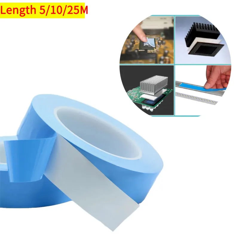 

Transfer Tape Double Side Thermal Conductive Adhesive Tape for Chip PCB LED Strip Heatsink Width 8mm 10mm 12mm 20mm