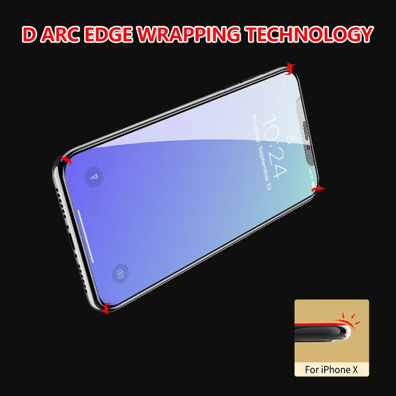 ONEVAN 6D закругленные края Полное покрытие экрана протектор для iPhone XS Max XR X
