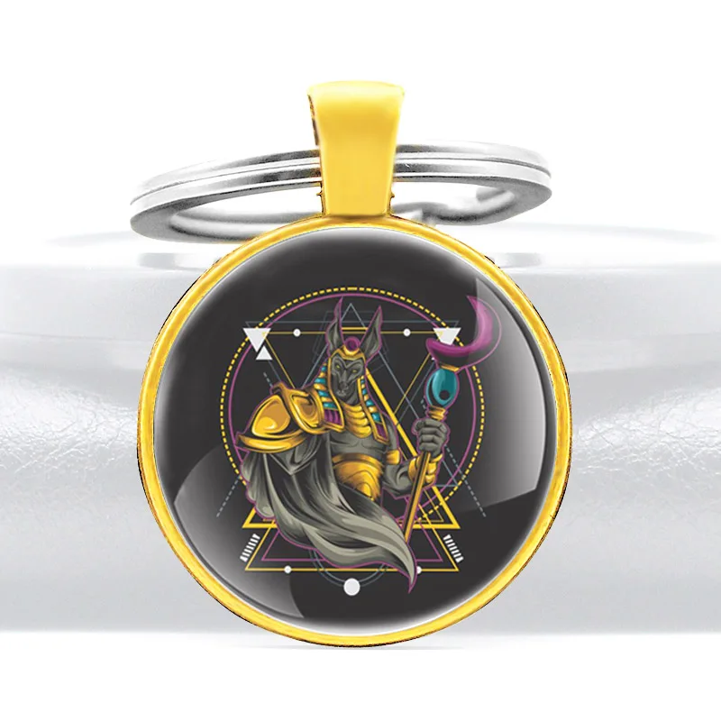 Стеклянный кабошон Anubis с подвеской брелок для ключей классическая мужская и