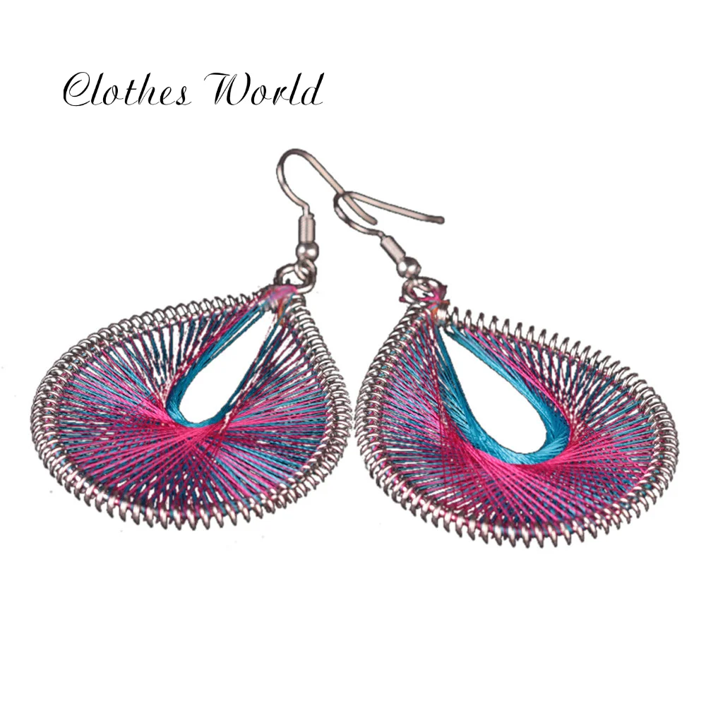 1Pair Big Water Drop Earrings Geometric Women Alloy Dangle Earings Eardrop Design Personality Long Party Jewelry Pendant Blue | Украшения и