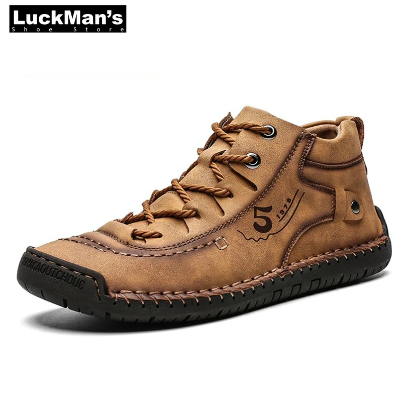 

Faux Leather Men Casual Shoes British Style Comfortable Men Fashion Walking Shoes Big Size 48 Brown Black Man Soft Flat Footwear