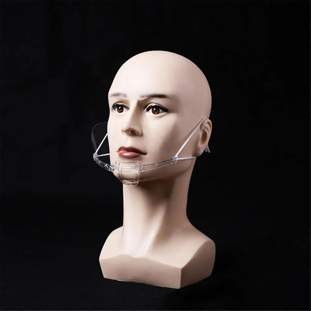 

10 PCS Adult Face Shield Safety Protection Visor Anti-Fog Anti-Splash Anti-Saliva Mouth Cover For Canteen Kitchen Food Hygiene