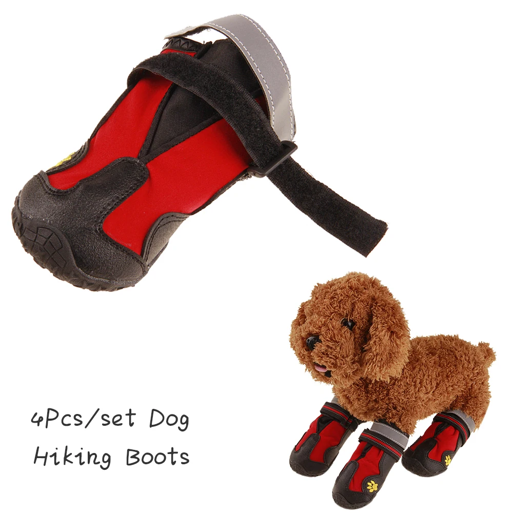 4 шт./компл. сапоги для собак Щенок ноги защитная обувь с креплением ремни зимняя