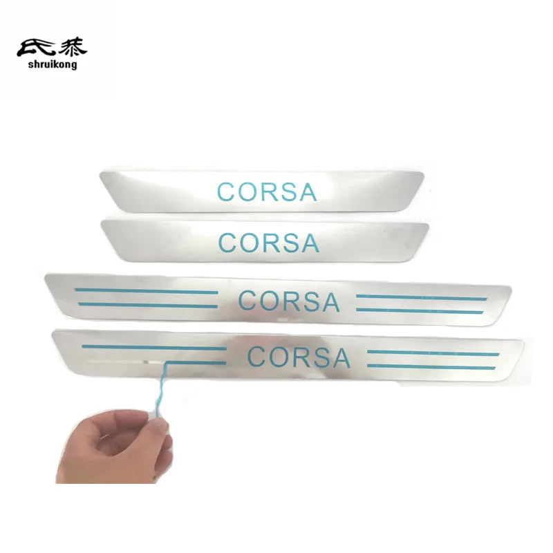 

For 2013-2019 Opel Corsa D 4PCS/Lot Ultra-Thin Stainless Steel Door Sill Pedal Scuff Plate Cover Car Sticker
