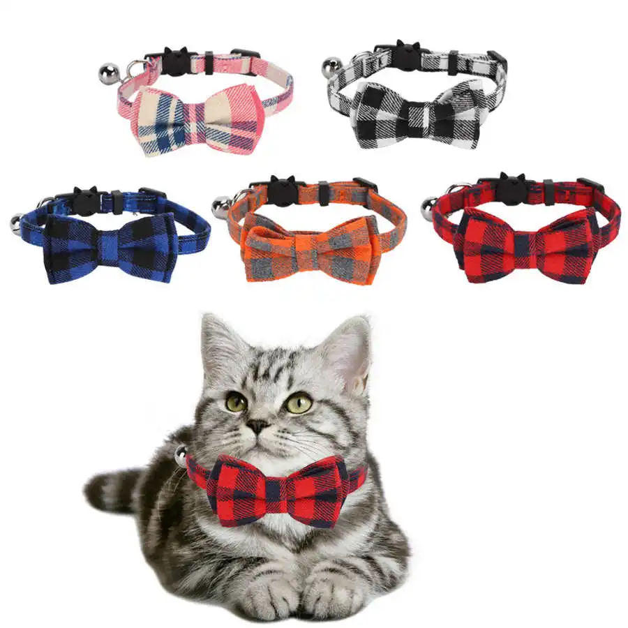 Поводок для домашних животных милый поводок кошек с бантом клетчатый галстук