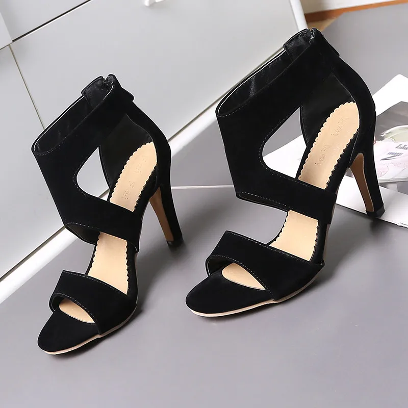 ASUMER 2021 new arrive women sandals hollow out summer thin high heel zipper simple party wedding shoes ladies black | Обувь