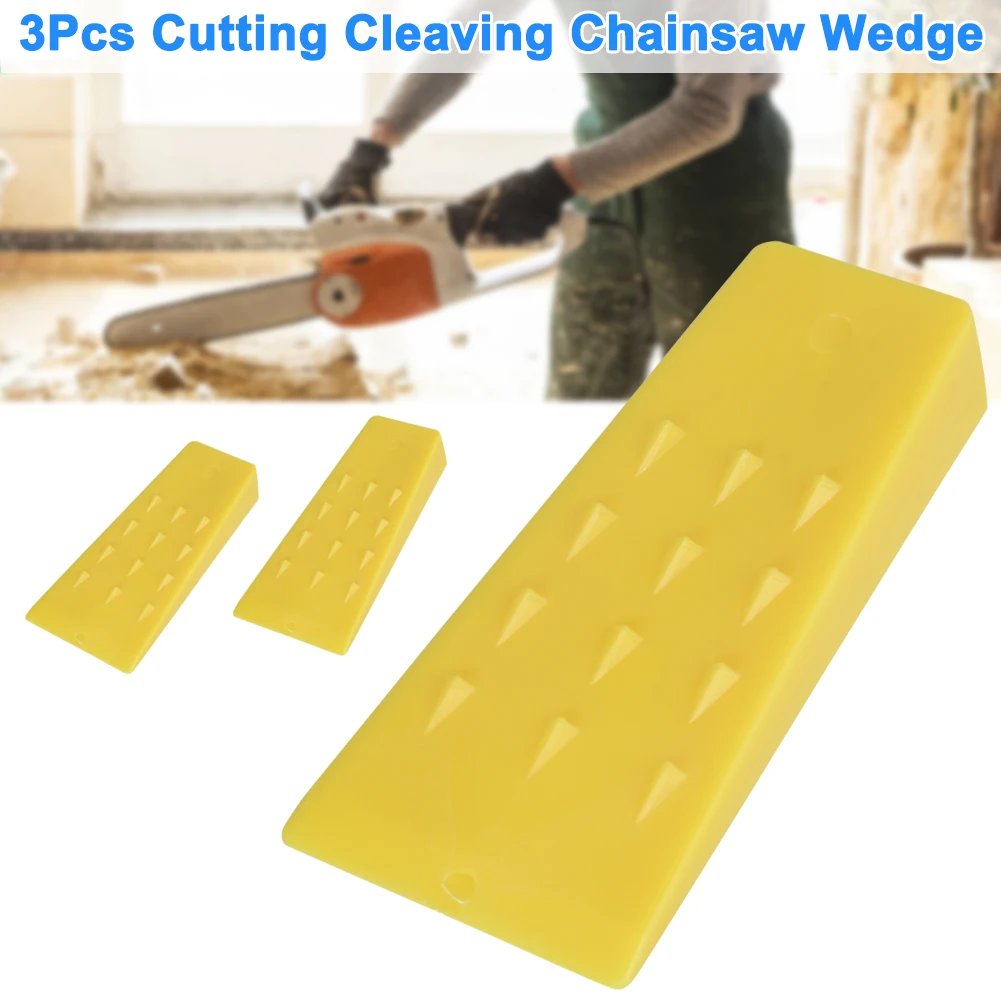 3Pcs Tree Felling 5 inch yellow Plastic Wedges Wedges for Logging Falling Cutting Cleaving Chainsaw Bump Embossing Tool XHZ