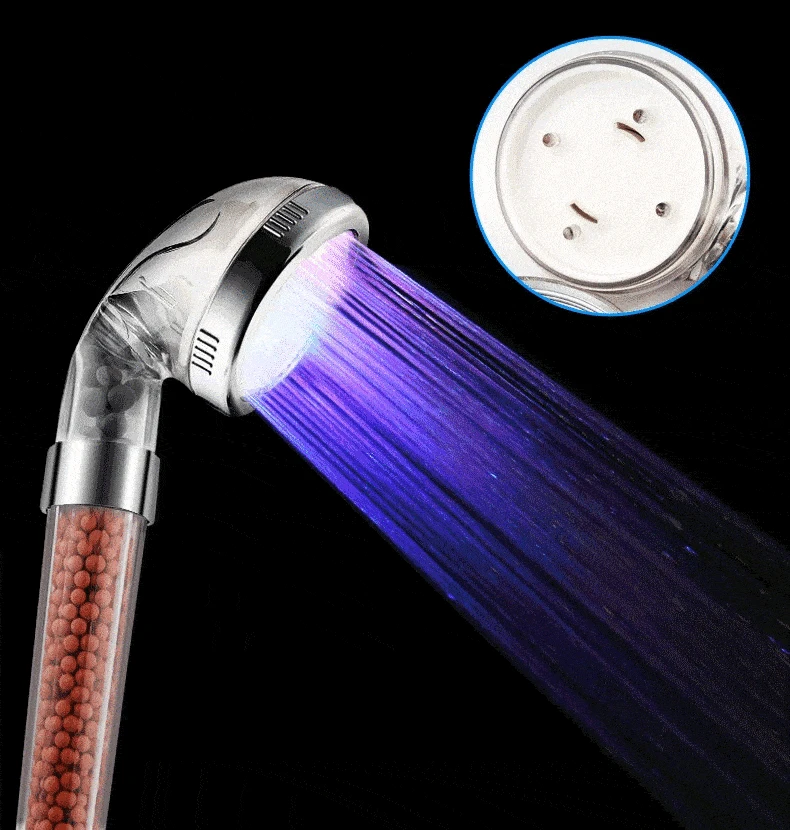 

3/7 Color High Pressure Water Saving Showerhead Changing Anion Rainfall LED Waterfall Shower Head Temperature Control Bathroom