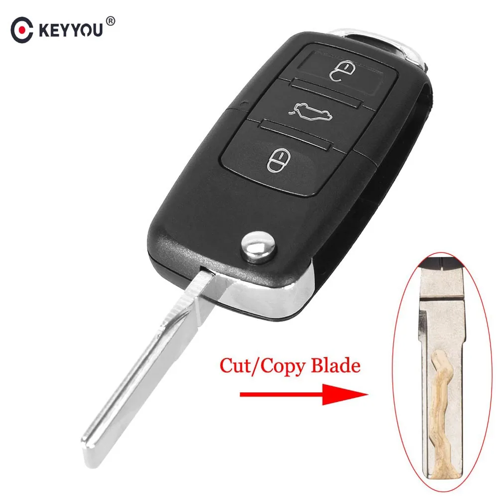 KEYYOU 3 кнопочный раскладной дистанционный Автомобильный ключ для VW Volkswagen Jetta Beetle