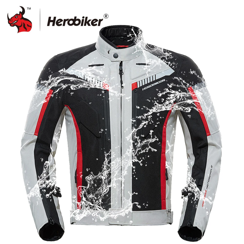 HEROBIKER Осень Зима мотоциклетная мужская куртка водостойкий ветрозащитный Мото куртка для верховой езды гоночный мотоцикл одежда защитное снаряжение