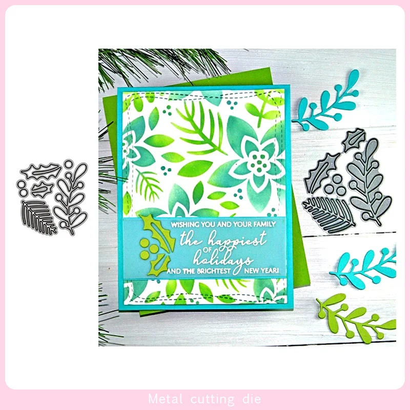 Набор мини-листочков для резки металла DIY Скрапбукинг Фотоальбом Декоративные