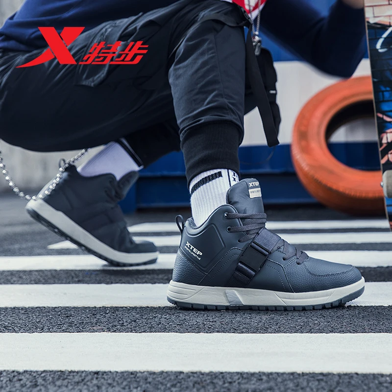 Xtep модная мужская спортивная обувь с бархатом повседневная Легкая износостойкая