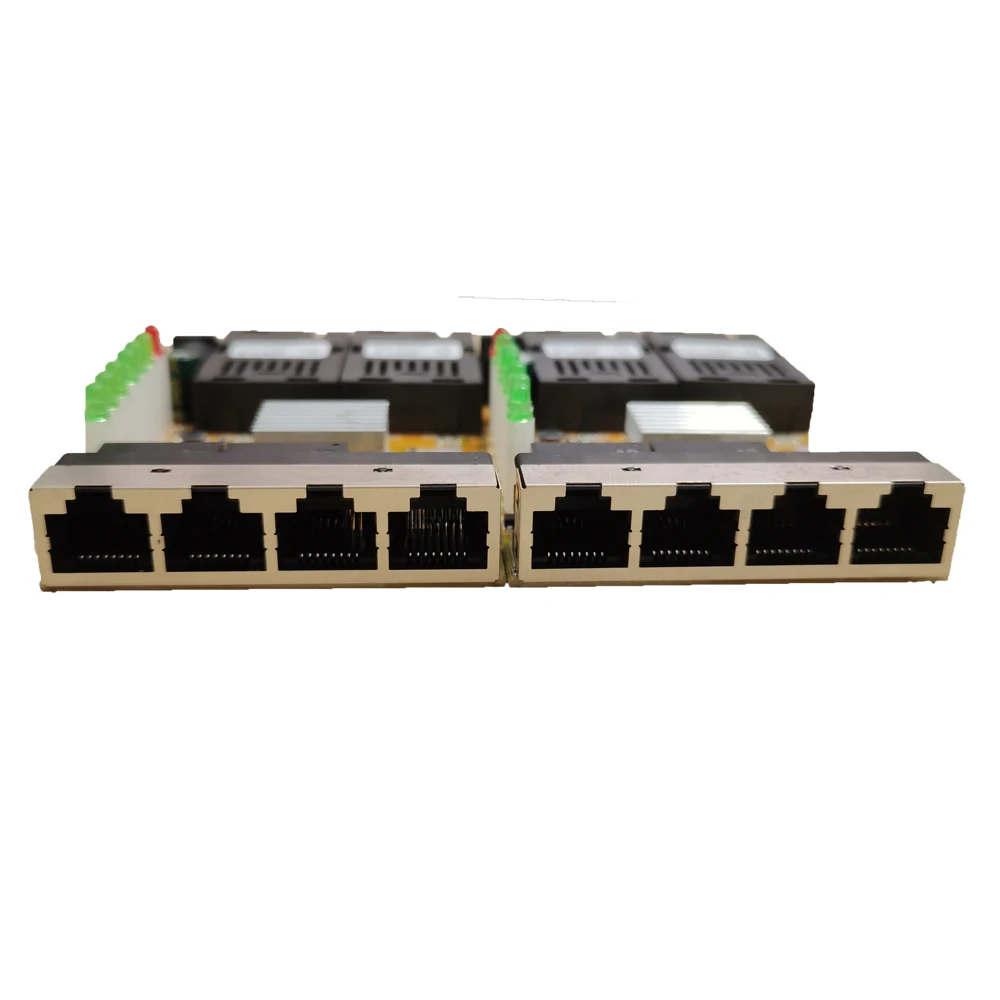 2F4E Fast POE PCB Ethernet Switch Fiber Optical Media Converter Single Mode 4 RJ45 and 2 SC fiber Port 10/100M PCBA