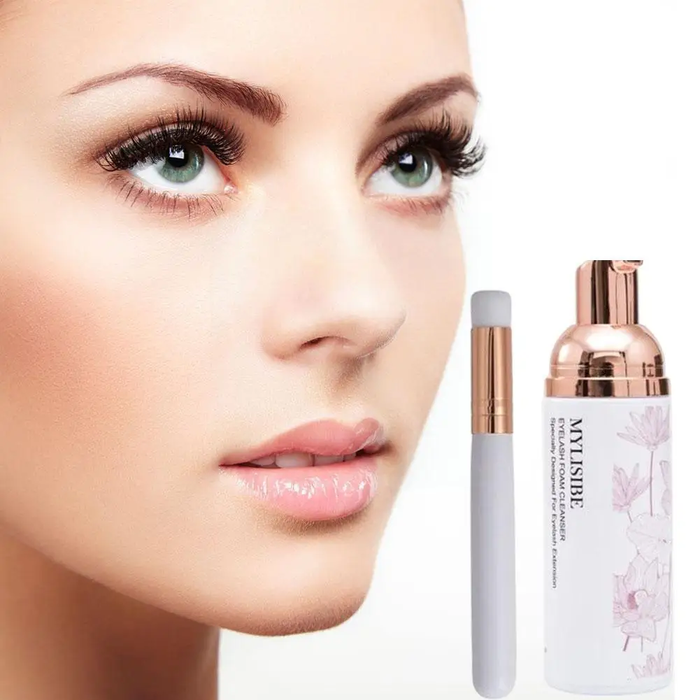 

60ml Eyelash Extension Glue Cleanser Eyelash Shampoo Mousse Makeup Stimulation Grafting No Gentle Foam Cleansing Eyelashes W4N3