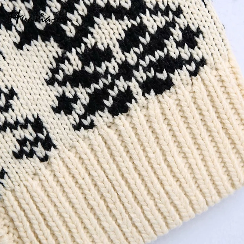 

Huaxiafan Knitted Vest Women Sweaters Winter Sleeveless Pullover Elegant Ladies Za Knitwear jersey mujer Female 2021 New Fashion