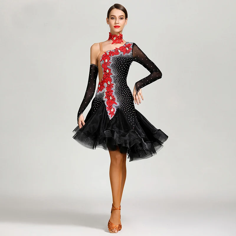 

Latin Dance Competition Dress For Women Customzied Latin Dress Rumba Performance Costumes Dress Girl Latin Costumes Dancer