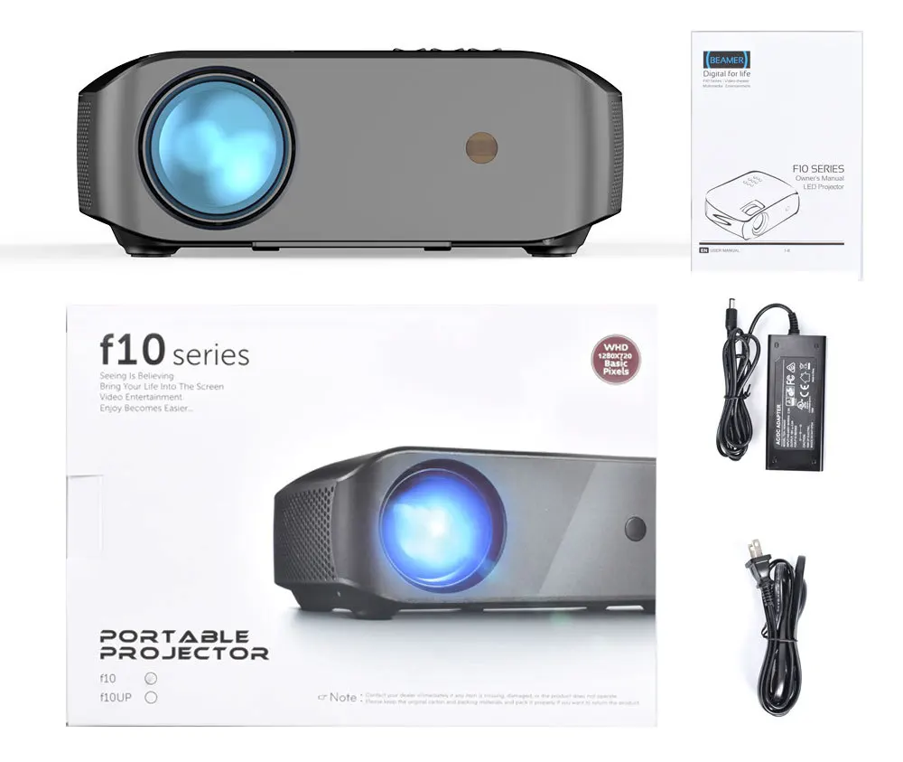 Новый проектор F10 4K светодиодный 1080P для домашнего кинотеатра портативный Miracast с
