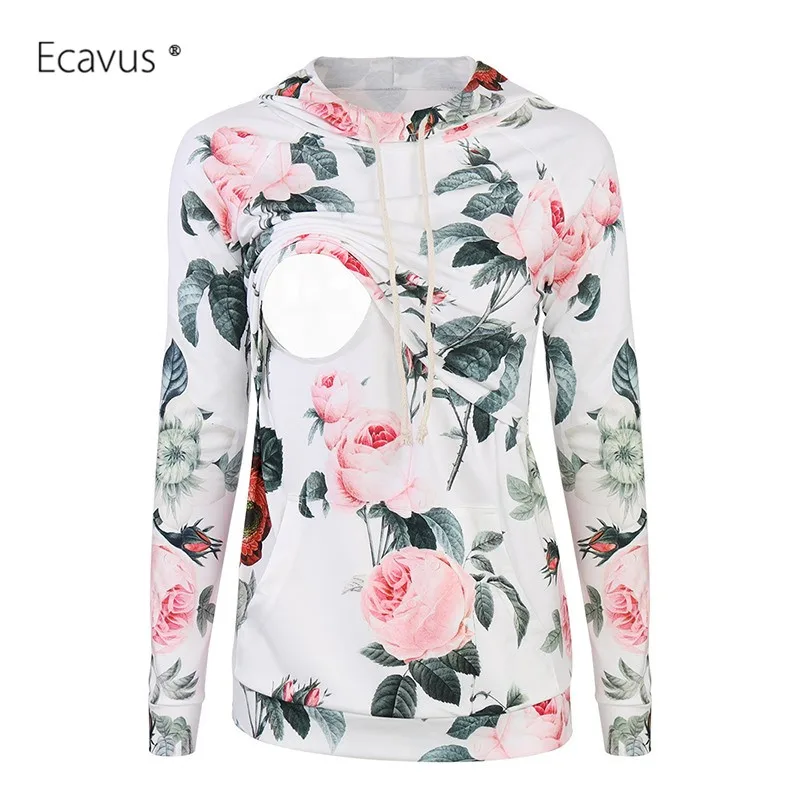 

Maternity Hoodie Long Sleeve Nursing Maternity Clothes Pregnancy Vintage Breastfeeding Print Casual Sweatshirt Hoodies