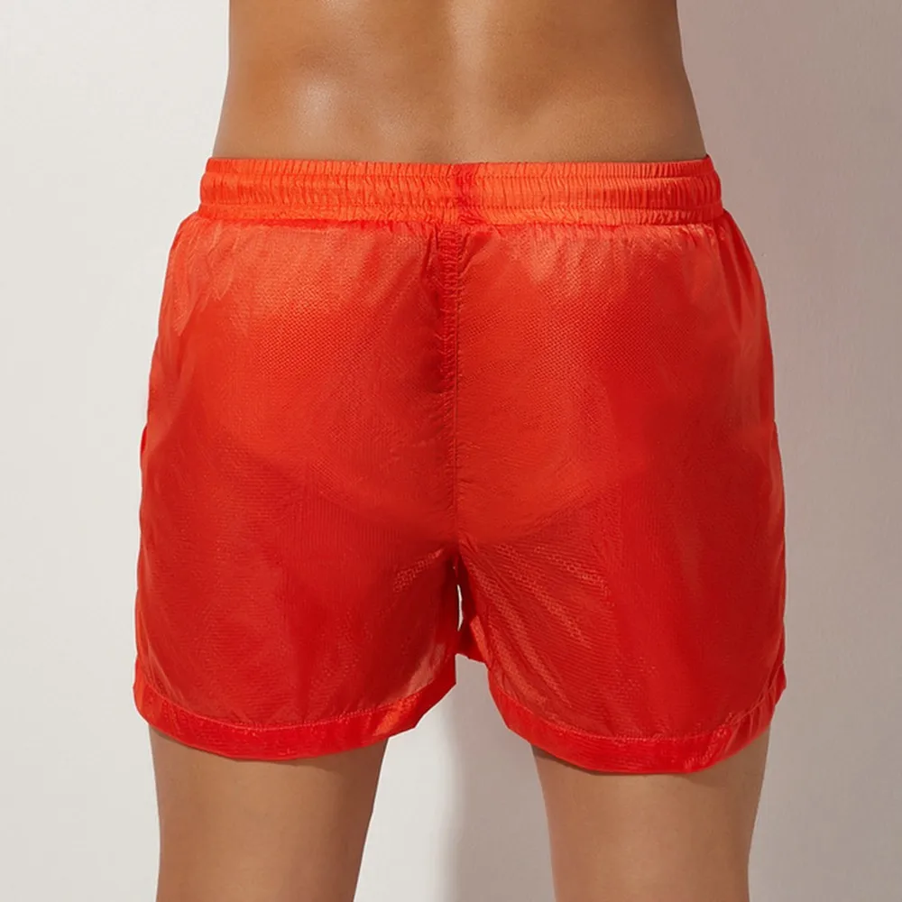 

Men Shorts Sexy Translucent Boxer Briefs Beach Swimwear Swim Trunk Nightwear Ultra-thin Underwear For Surfing Swimming Bathing