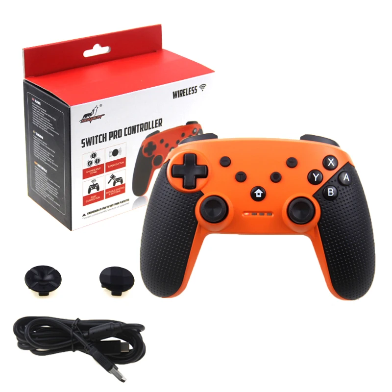 With box Orange 5028 Игровой джойстик контроллер с соматосенсорной вибрацией осью скриншот беспроводной Bluetooth геймпад для переключателя NAND - Цвет: With box Orange 5028