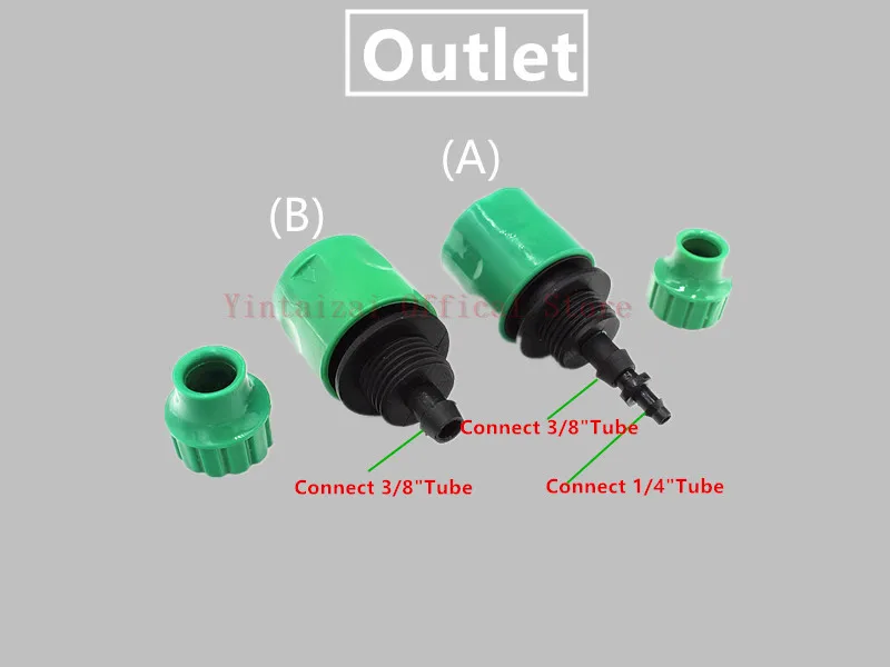 3/8" 1/4" Flow Connector Hose Connection At The Beginning Of the Microtubing Garden Watering Tool | Дом и сад