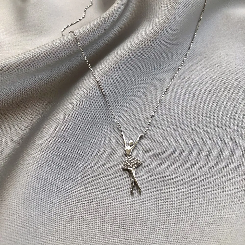 

Ballerina 925 Sterling Silver Necklace Women Girls Gift Jewelry Accessories Fashion Handmade Elegant Chain
