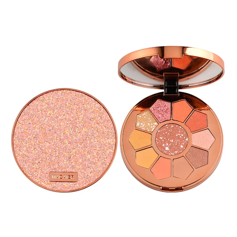 Макияж Блеск Тени для век Палитра 11 цветов розовые Порошковые тени водостойкая