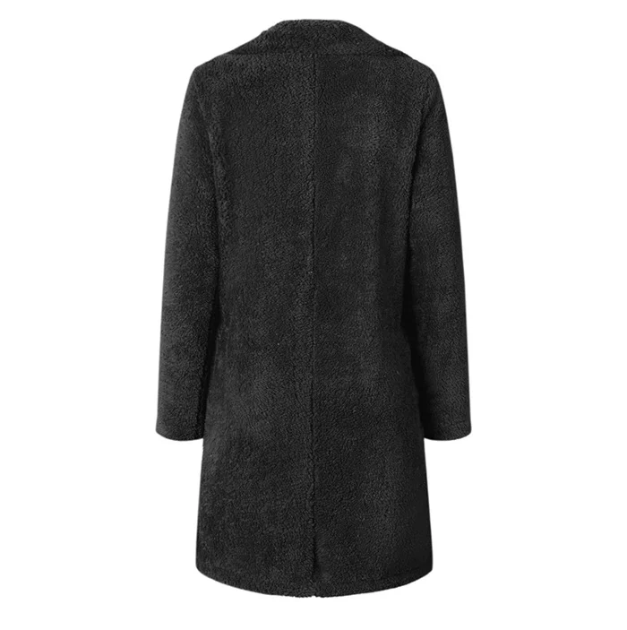 XXXL осенне-зимнее женское длинное пальто простое шерстяное пальто с отложным воротником плюс Толстая теплая верхняя одежда из твида Casacos femininos