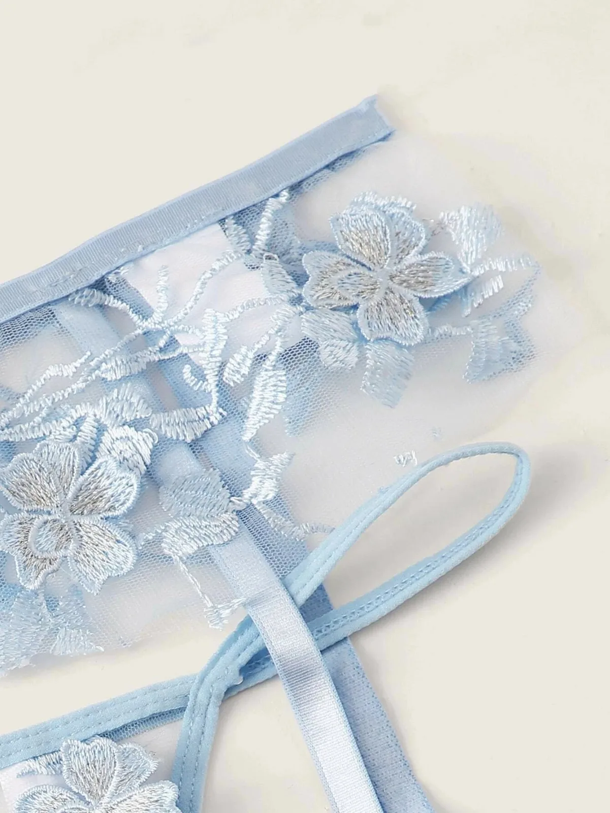 

Sexy Flower Embroidered Garter Lingerie Underwear Hang One's Neck Thong Sexy Underwear Newest Arrival Plus Size Women Ladies