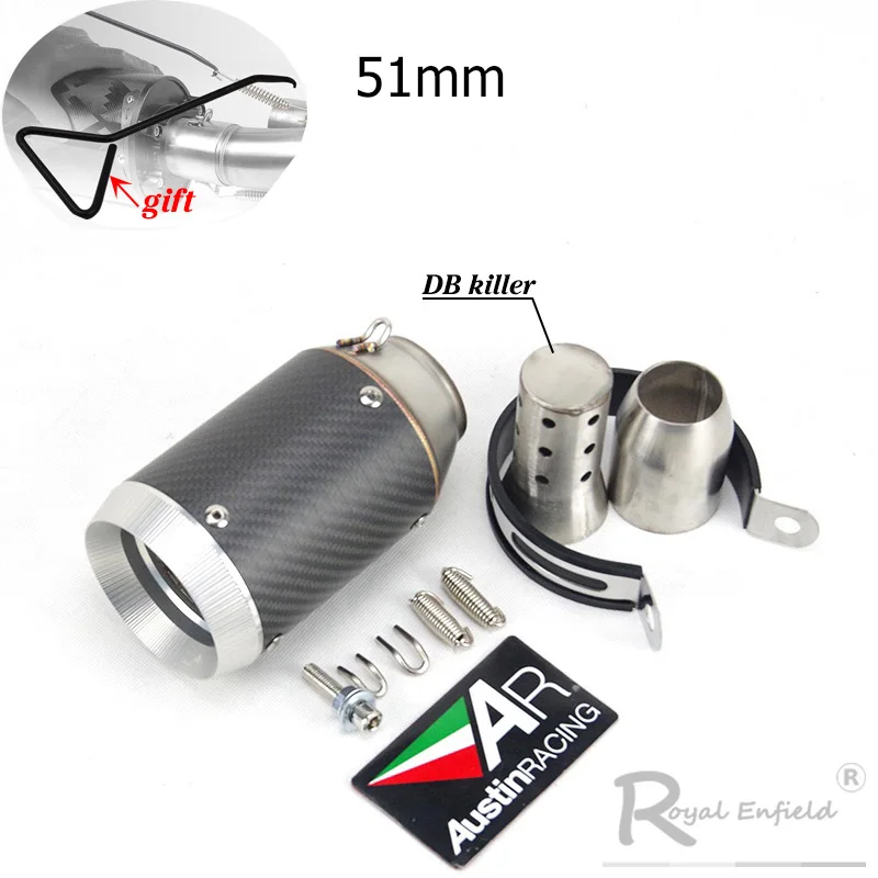 1-51mm 51/60 мм Универсальный moto rcycle выхлопных газов с дБ убийца глушитель выхлопных газов для Остин гоночный мотоцикл выхлопной трубы Escape moto для Yamaha для Honda - Цвет: 1-51mm